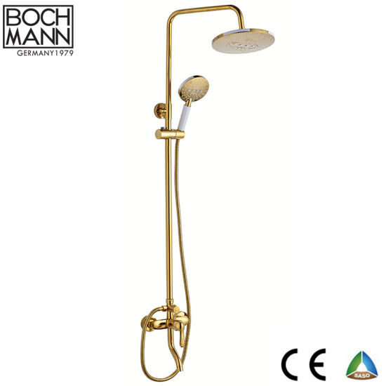 Traditional Gold Brass Body Sanitary Ware Rain Shower Set Faucet