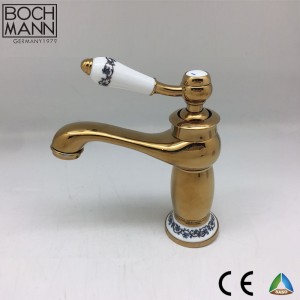 Economic Brass/Zinc Body Gold Color Basin Water Mixer