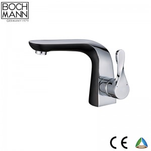 high quality chrome plated and black color brass basin Faucet