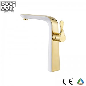 golen and white color brass basin water  Faucet