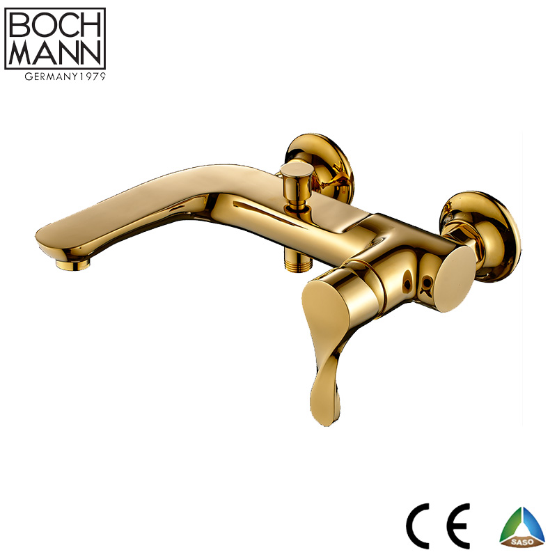 golen color brass  bathroom bath shower Faucet Featured Image
