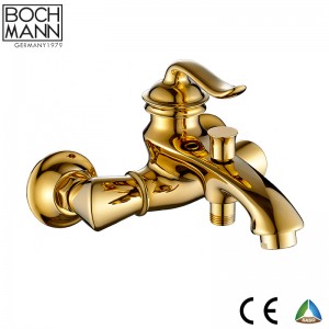 golden color brass sanitary ware bathroom bath shower mixer