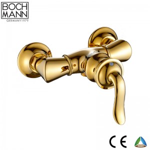 golden color brass sanitary ware shower  mixer