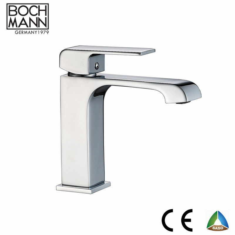 New Design Healthy Low Lead Brass Square Body Short Washroom Basin Faucet