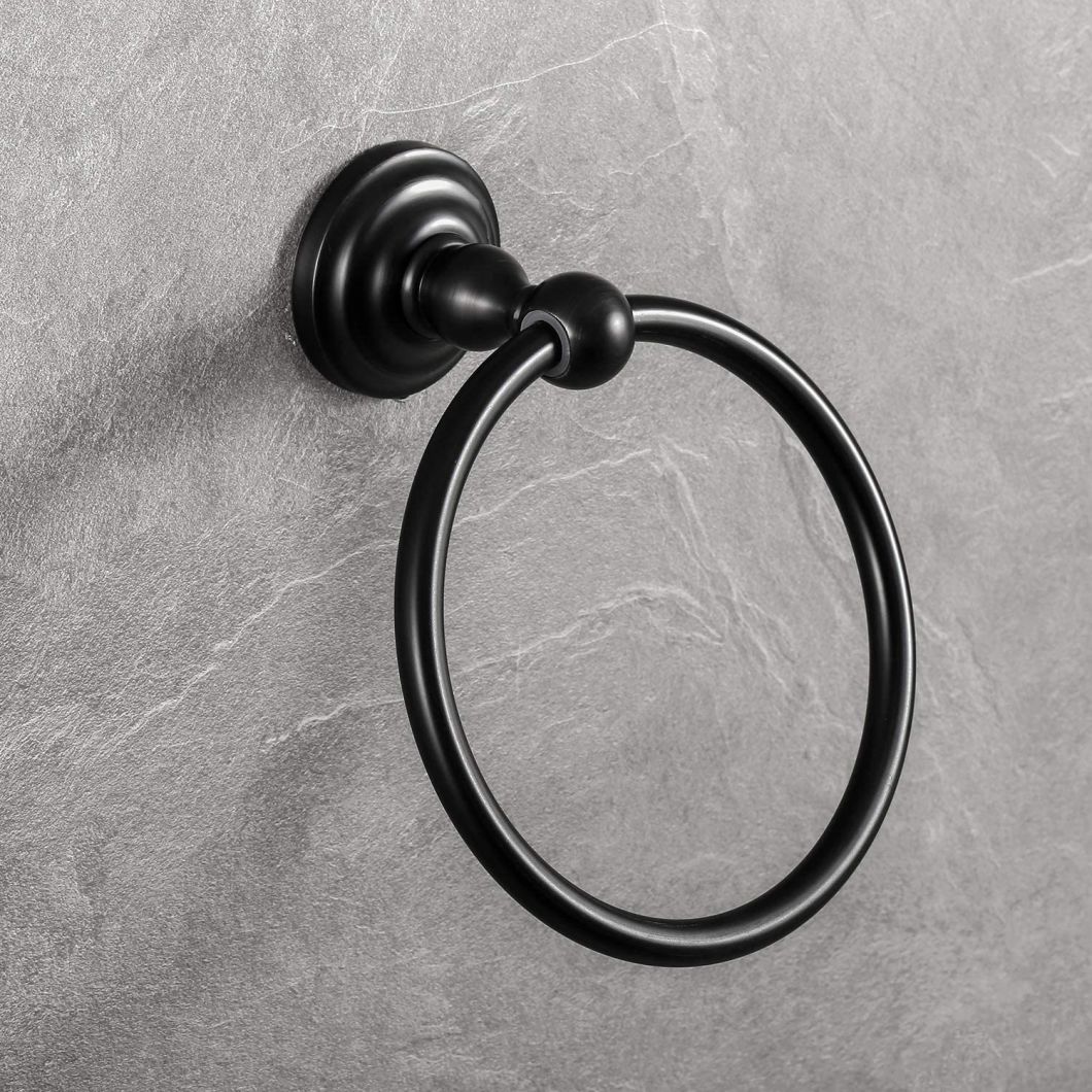 Brushed Black Color Towel Circle Ring for Sanitary Ware Fittings