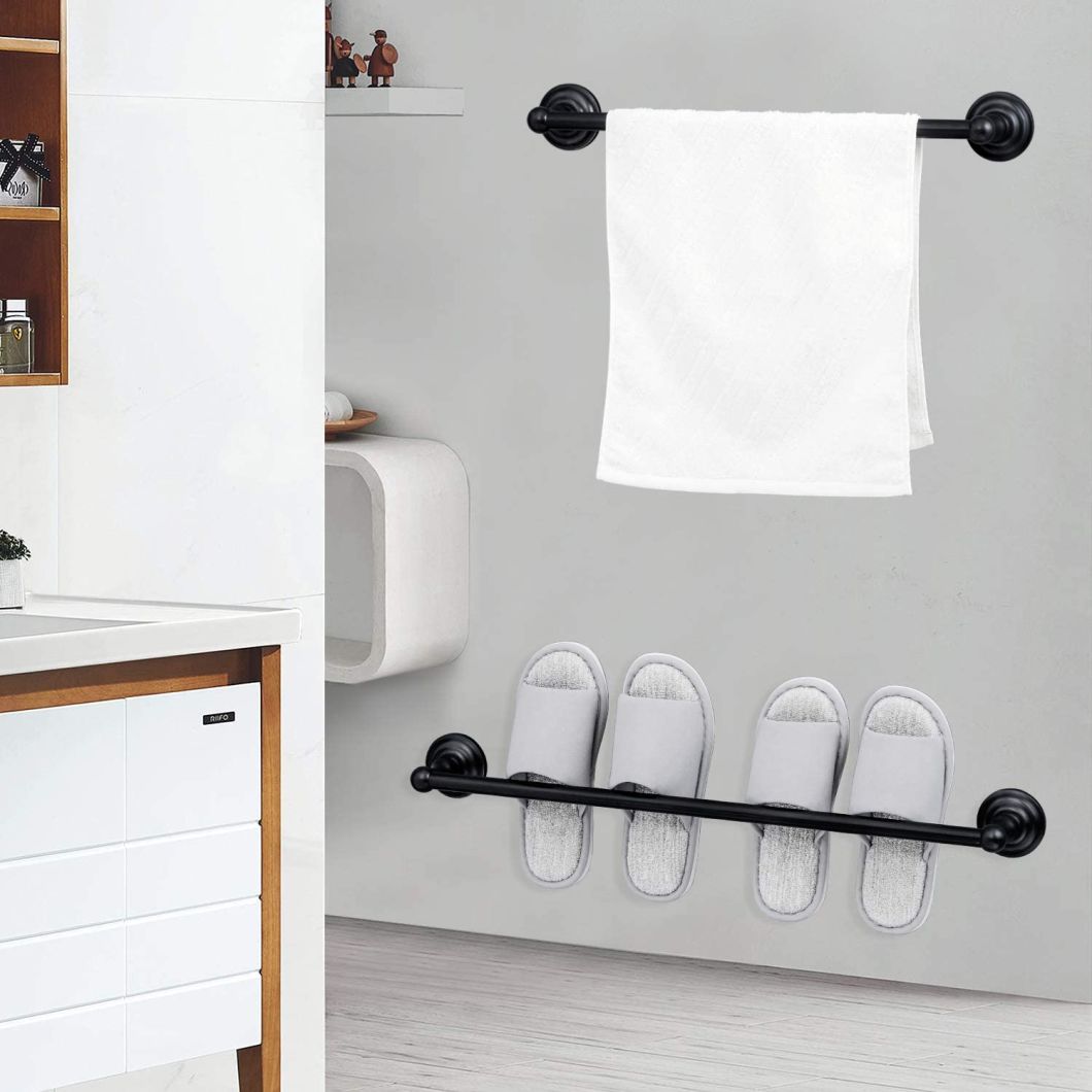 American Style Metal Bathroom Hardware 5 PCS Set Brushed Black Color