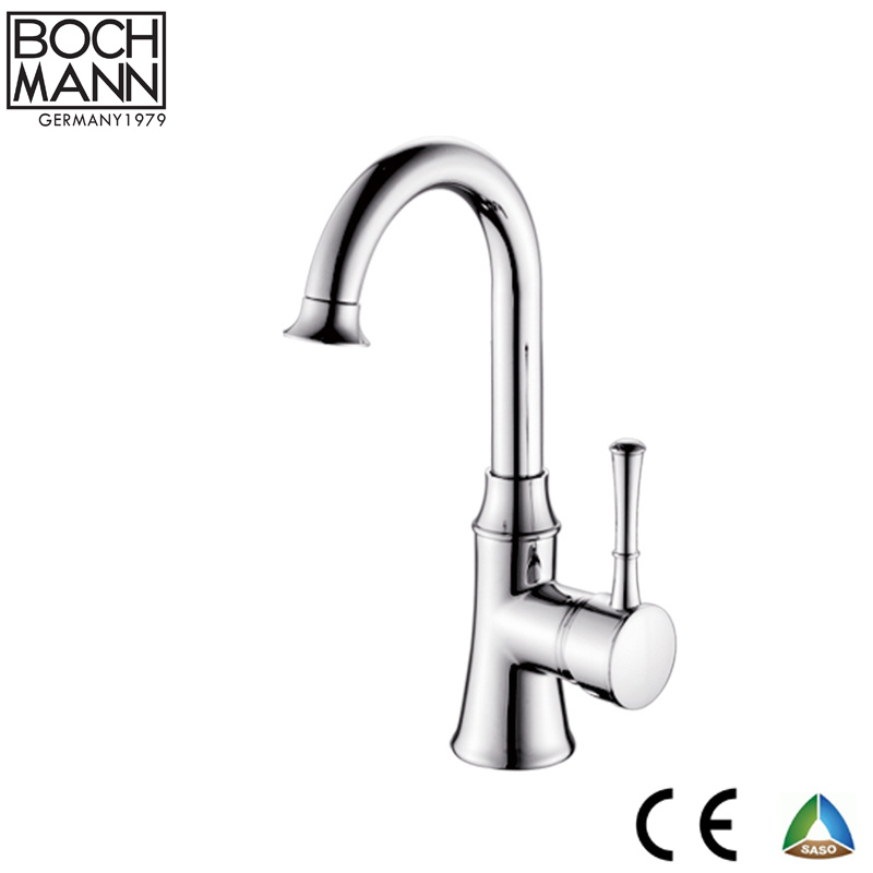 Competitive Price Brass Body Chrome Plated Basin Faucet with 360 Degree Revolving U Shape Spout