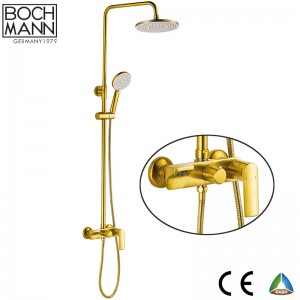 brushed golden color  patent brass body high basin water mixer