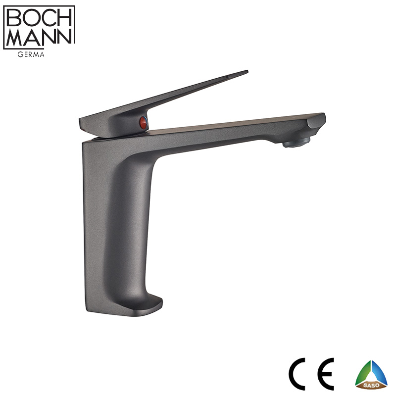 new design high quality brass material basin mixer in matt black color Featured Image