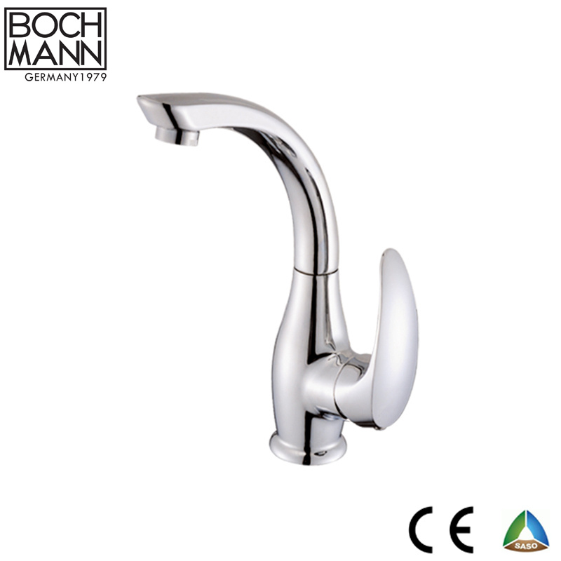 Competitive Price Brass Body Chrome Plated Basin Faucet with 360 Degree Revolving U Shape Spout