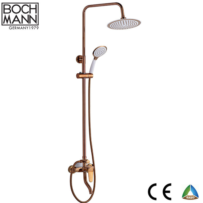 Traditional Gold Brass Body Sanitary Ware Rain Shower Set Faucet