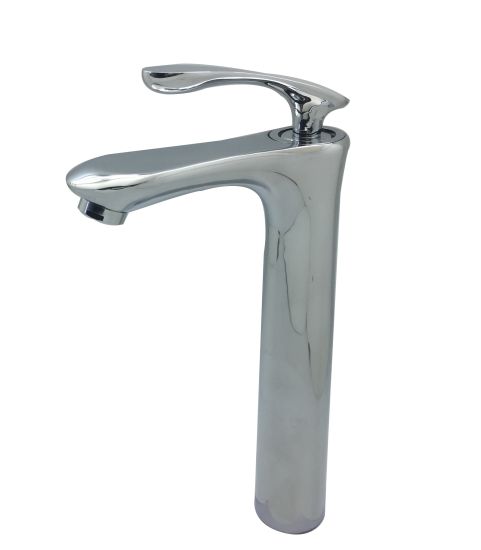 Square Shape High Top Counter Basin Water Mixer Faucet in Zinc Material
