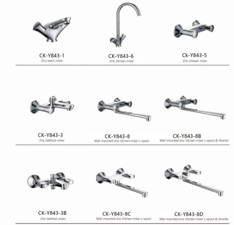 Wall Shower Faucet and Zinc Body Tub Faucet with Plastic Handle Shower