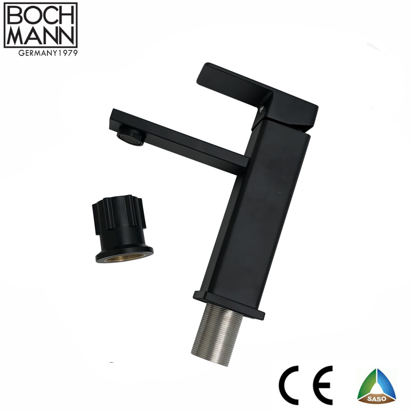 High Basin Faucet and Black Color 304 Stainless Steel Body Sanitary Ware Basin Mixer