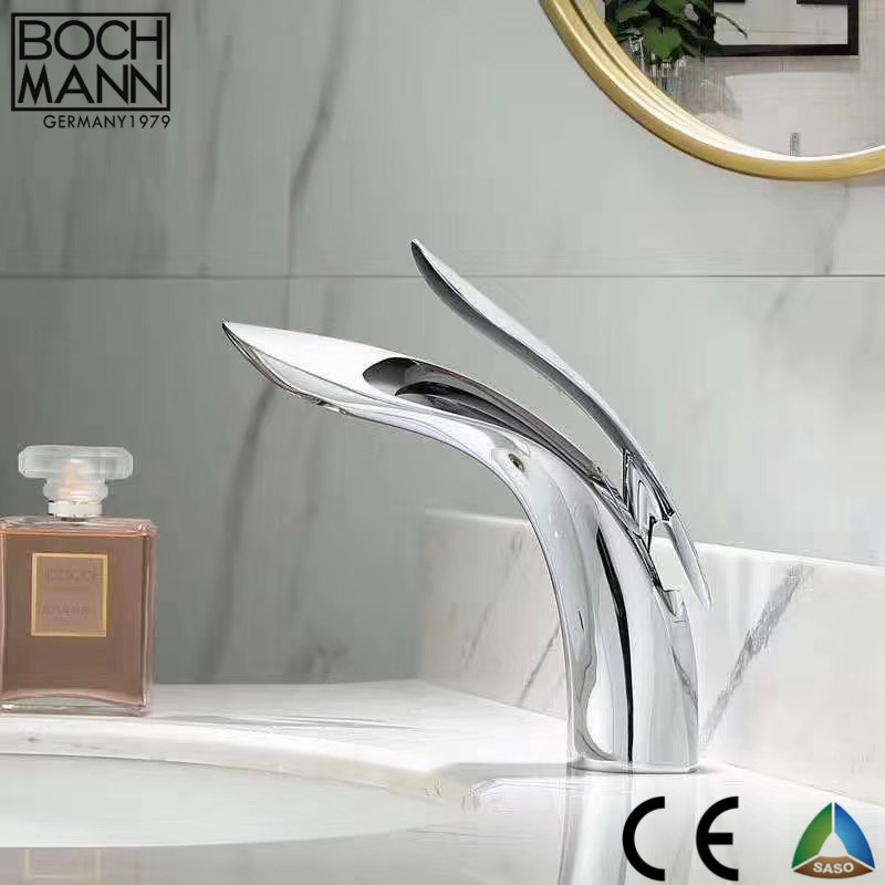 Art Design Brass High Middle East Rose Golden Counter Basin Water Tap for Bathroom