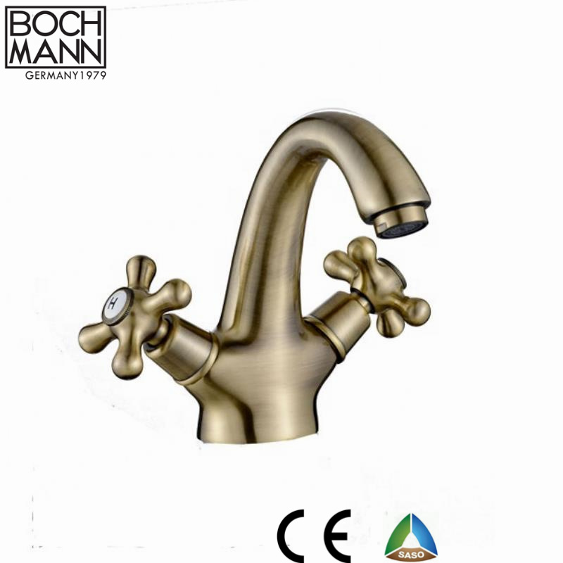 Double Handle Bronze Color High Kitchen Water Sink Tap