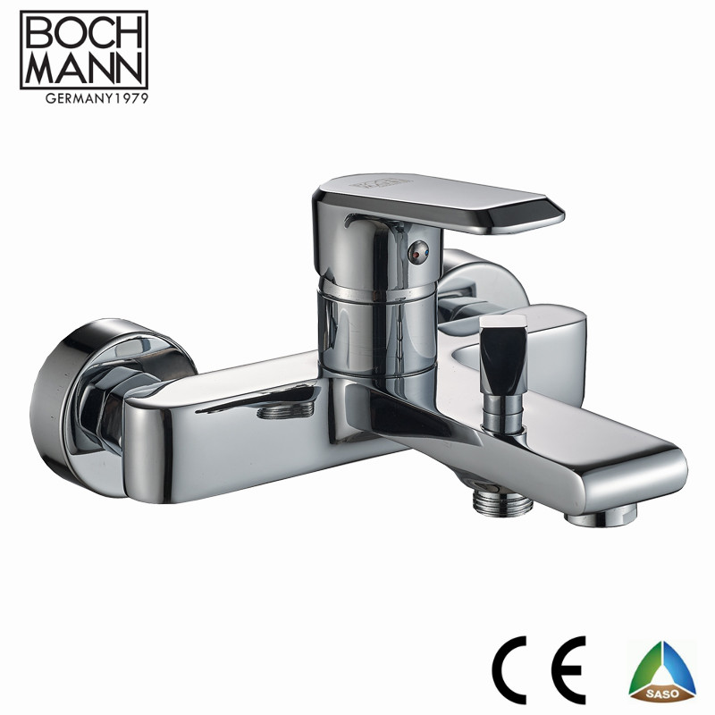 Exposed Wall Mounted Brass Bathroom Accessories Shower Bath Faucet Mixer Featured Image