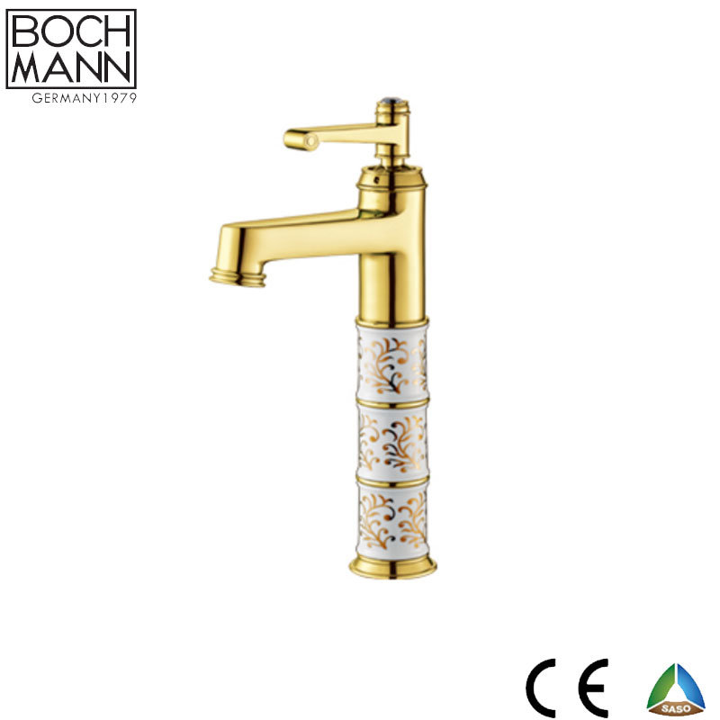 Classical Rose Gold Long Basin Water Taps for Middle East Market