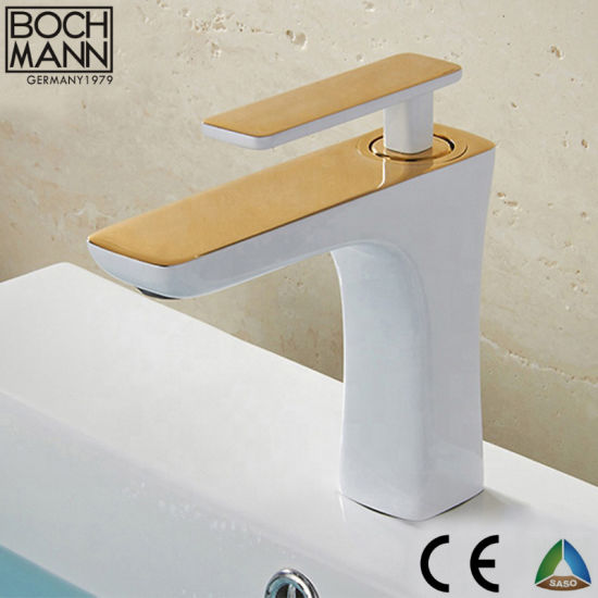 Bath Accessory Brass Chrome Matt Black White Color Long Basin Water Faucet