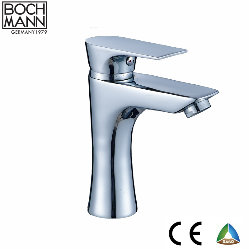 Long Slim Design Chrome Gold Color High Counter Basin Wash Hand Faucet