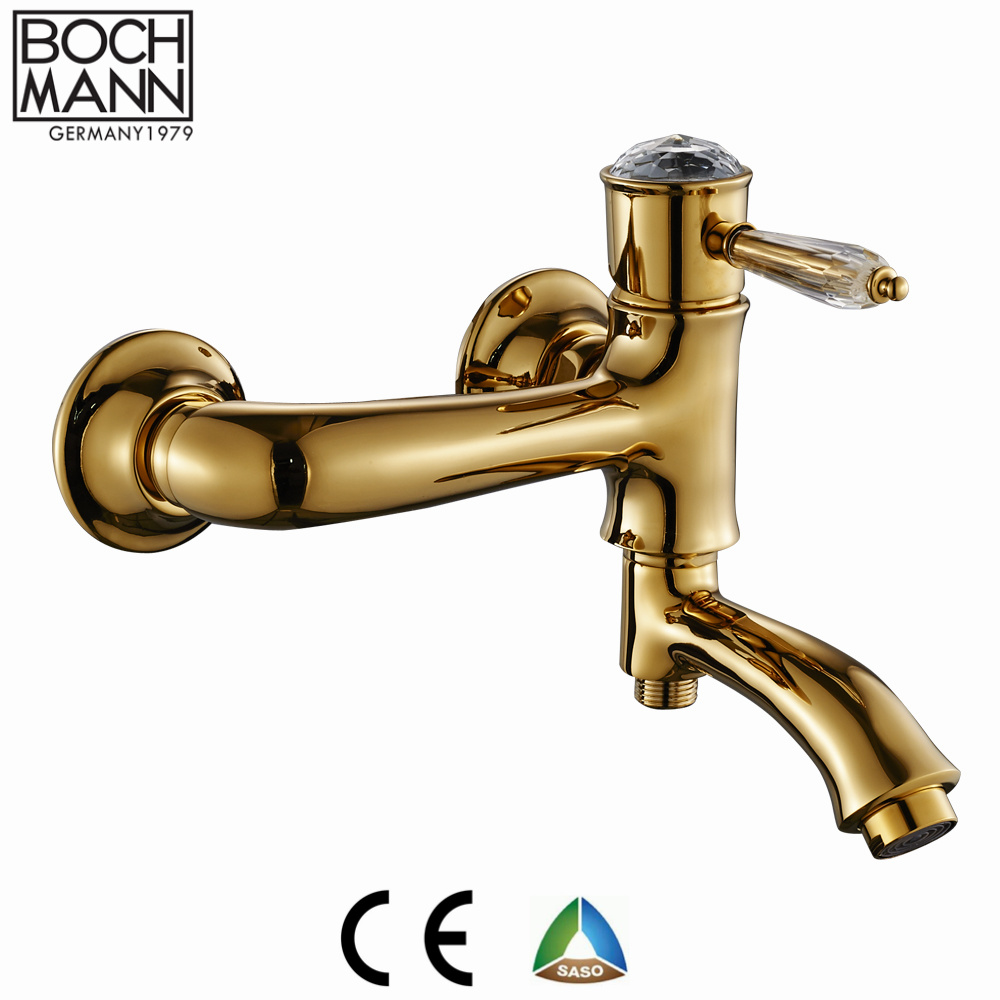 Luxury Sanitary Ware Golden Color Brass Faucet Tap Fot Villa 5 Star Hotel