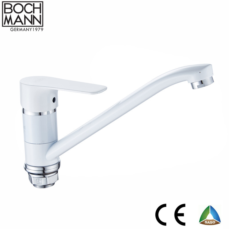White Color Shower Faucet and Zinc Body Bathroom Tub Faucet with Plastic Handle Shower