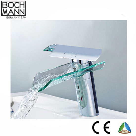 Glass Faucet and Bathroom Sanitary Ware Brass Body Basin Faucet
