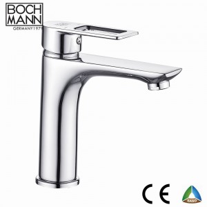 Hot Selling Chrome Plated Long Spout Lavatory Hot and Cold Basin Faucet