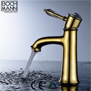 luxury Titannium gold  brass rain shower set faucet for Middle east with crystal decoration