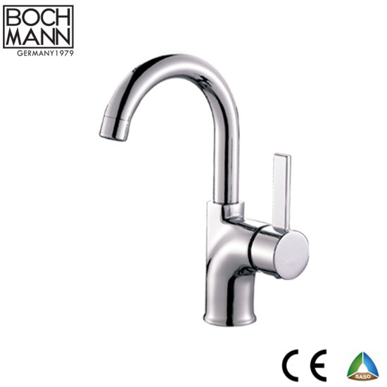 Competitive Price Brass Body Chrome Plated Basin Faucet with 360 Degree Revolving U Shape Spout