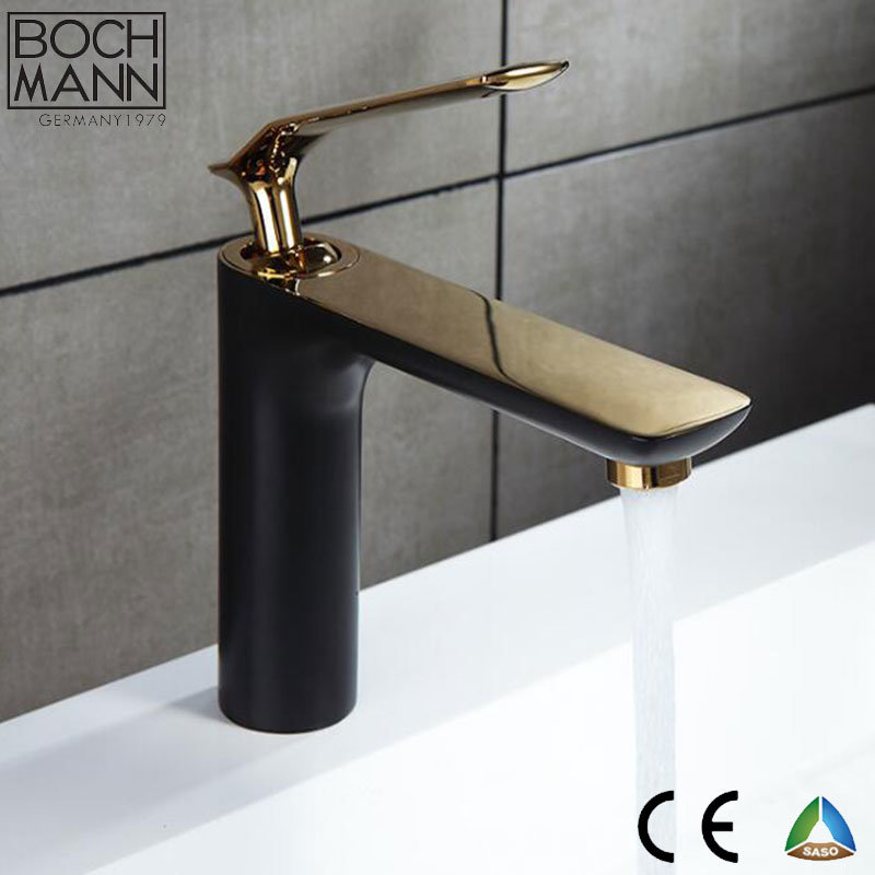 Chrome Gold and White or Black Double Color Brass Basin Mixer Taps