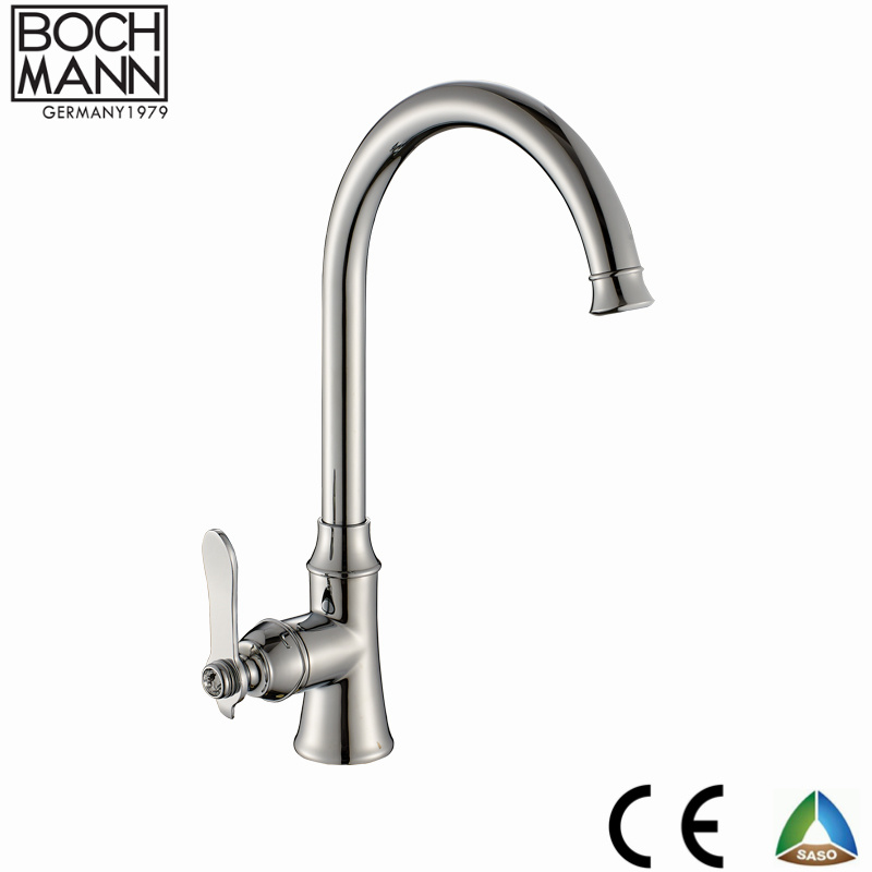 Traditional Design Chrome U Type Spout Brass Sink Water Mixer Ce Saso Saber