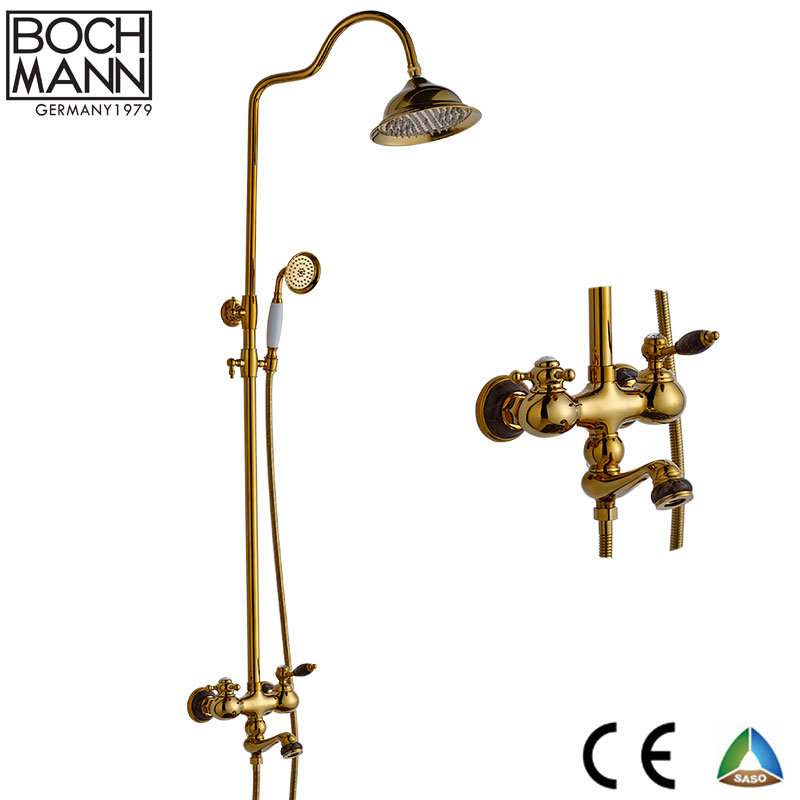 Brass Body Chrome Gold Rose Gold Bath Shower Faucet Set