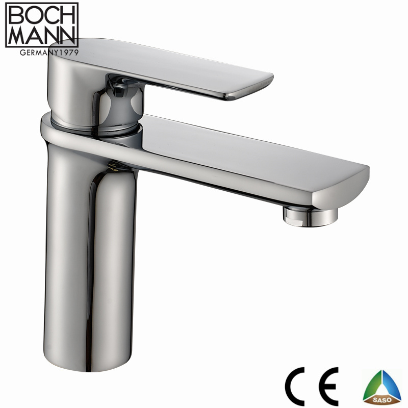 Wide Spout Brass Material Standard Chrome Plating High Water Bathroom Basin Faucet