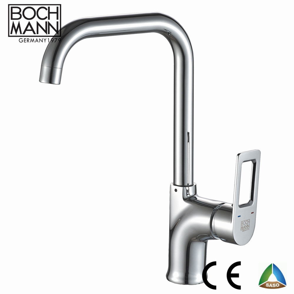 Hot Selling Chrome Plated Long Spout Lavatory Hot and Cold Basin Faucet