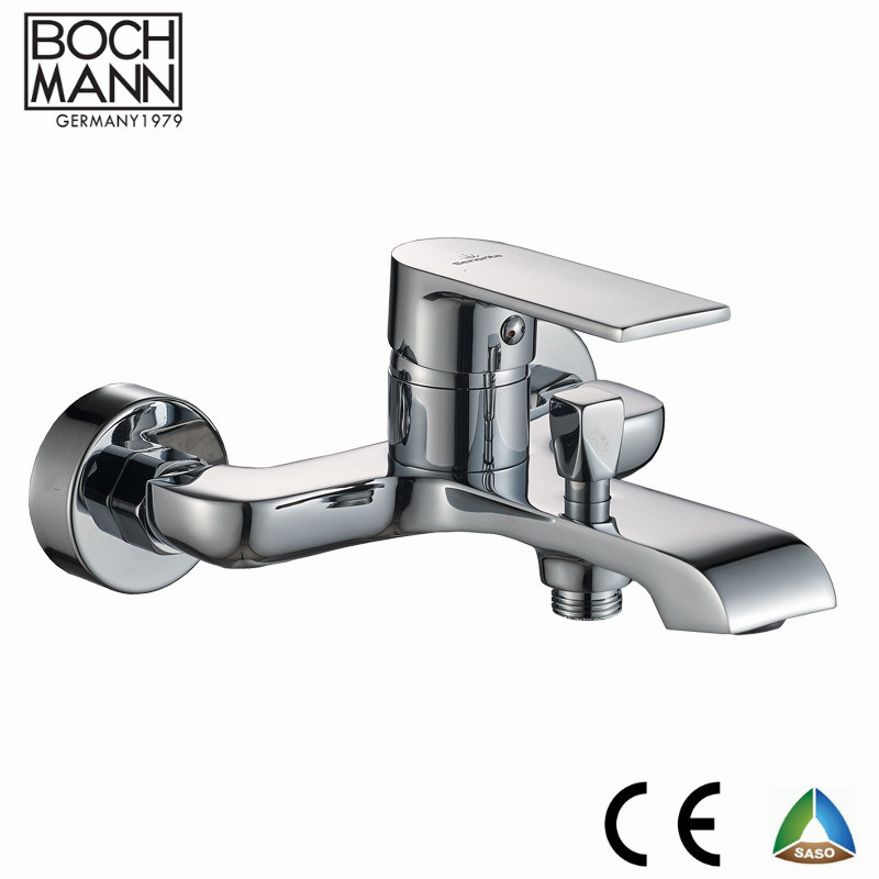 Simple Morden Design Solid Healthy Brass Chrome Wall Bath Shower Mixer