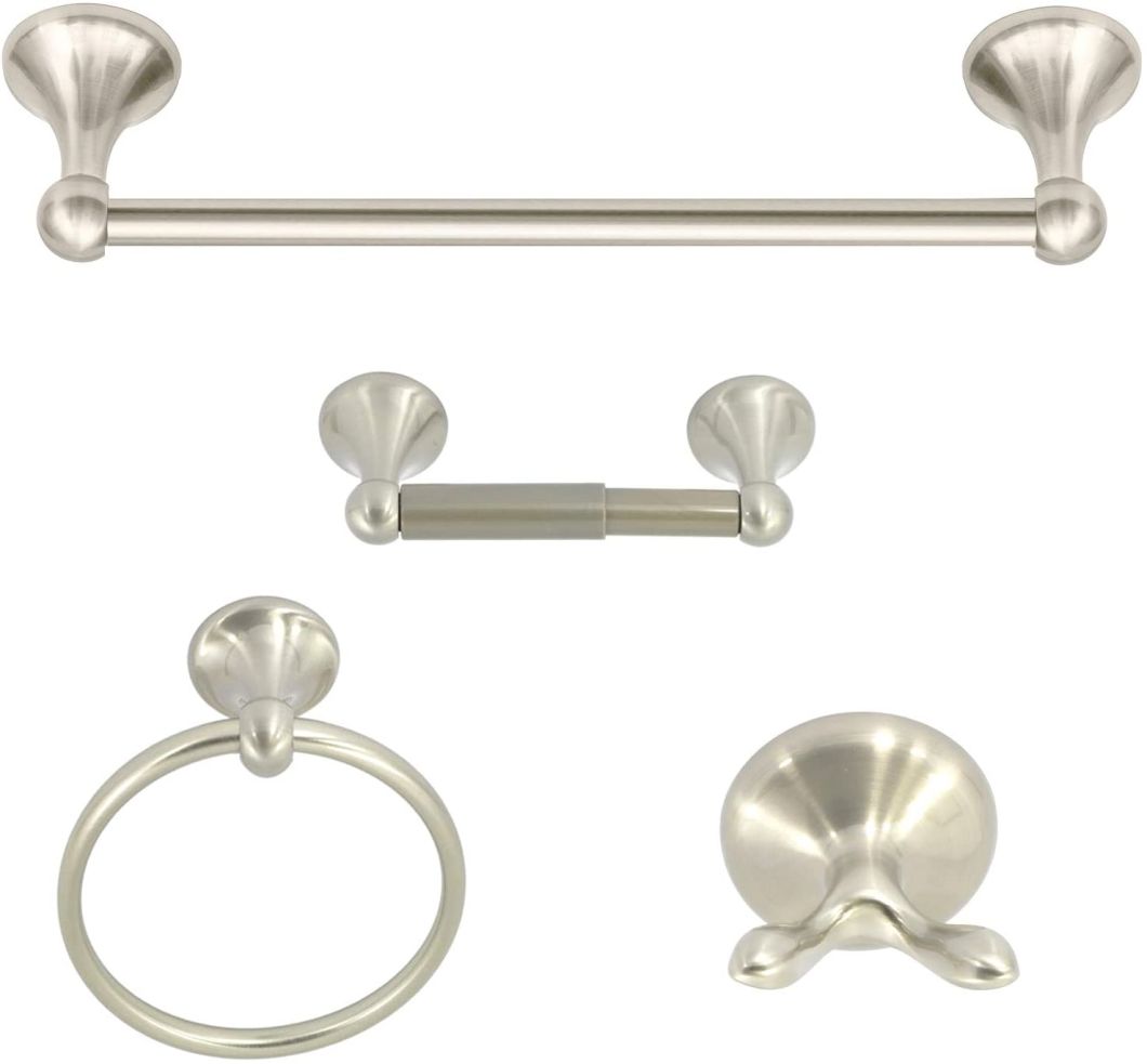 Nicekel Brushed Bathroom Hardware Fittings 5 PCS Set Towel Bar