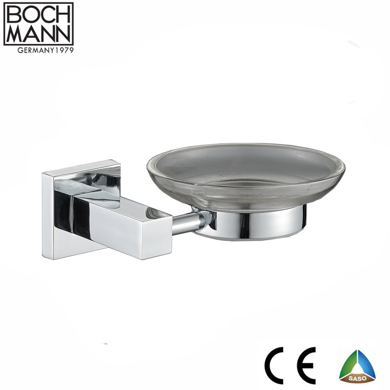 Chrome Towel Ring and Zinc Square Bathroom Accessories