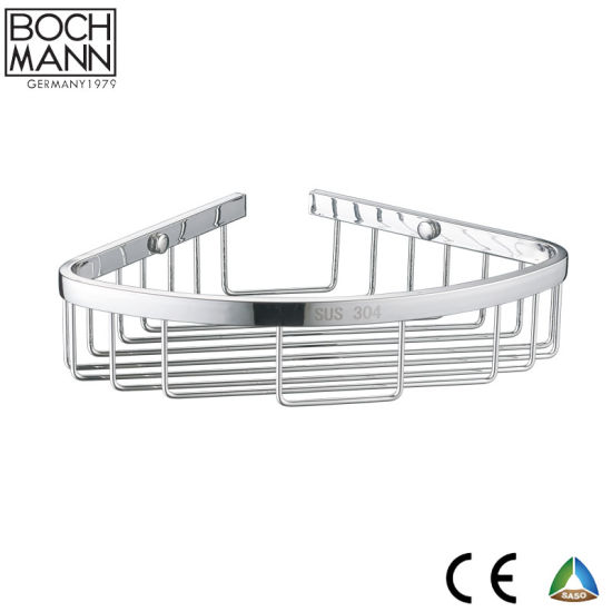 Double Layer SS304 Bathroom Basket for Coner Wall