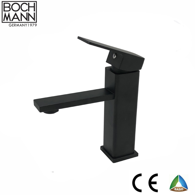 High Basin Faucet and Black Color 304 Stainless Steel Body Sanitary Ware Basin Mixer