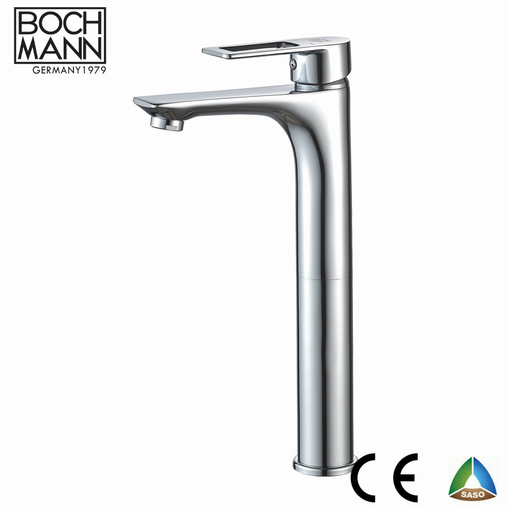 Single Handle Chrome Plated Low Lead Brass High Basin Faucet