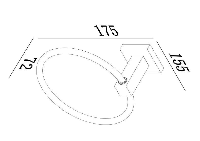 Chrome Towel Ring and Zinc Square Bathroom Accessories