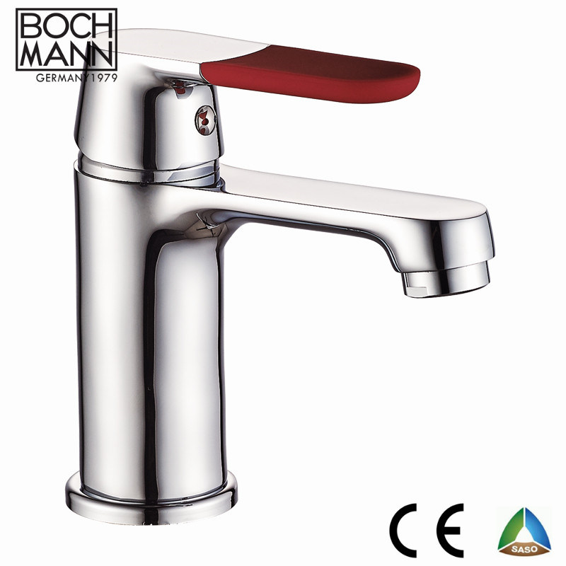Europe Brass U Shape Basin Bath Kitchen Sink Faucet with Colorful Handle