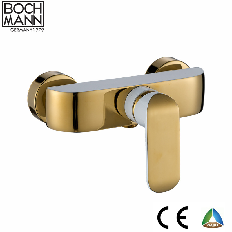 Single Handle Golden and White Color Water Shower Mixer