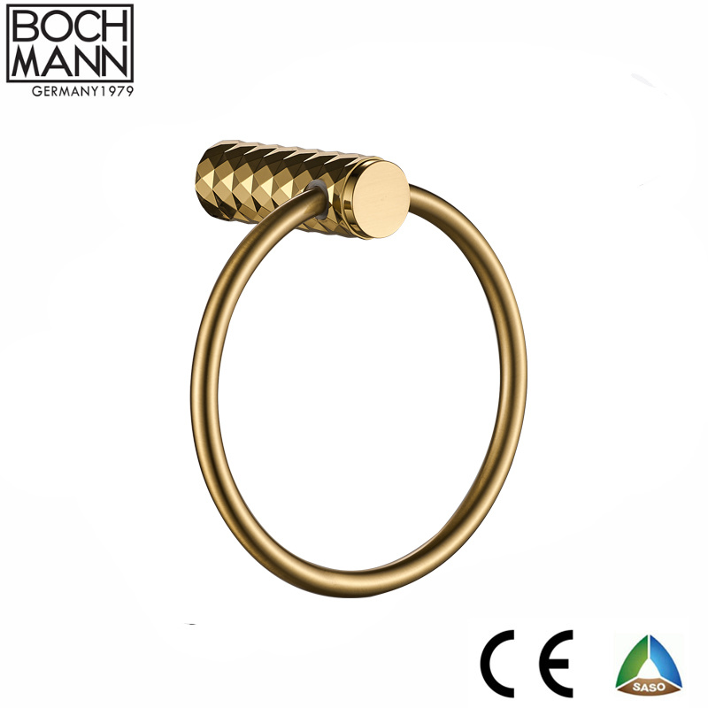 Luxury Golden /Matt Black Color Brass Metal Wall Mounted Round Towel Ring