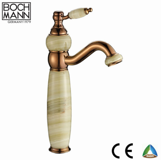 High Body Long Spout Basin Water Taps with Marble Stone