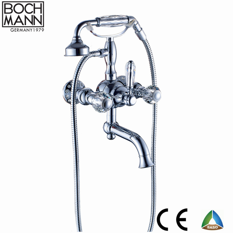 Bochmann Chaoke Traditional Brass Double Handle Wall Type Bathtub Faucet