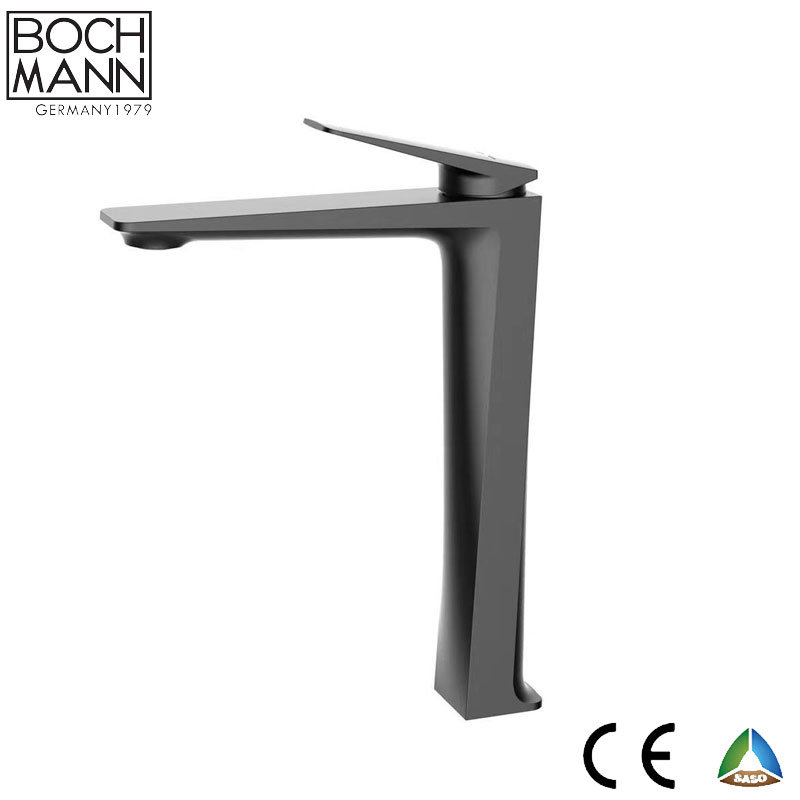 Matt Black Color Copper Metal Water Faucet for Bathroom Washing Hand Basin