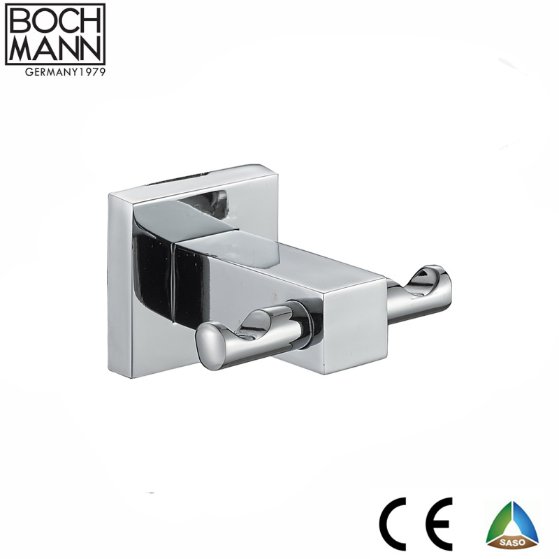 Chrome Towel Ring and Zinc Square Bathroom Accessories