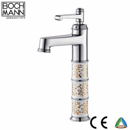 Classical Middle East Chrome Plated Gold Rose Gold Short or Long Basin Faucet with Ceramic